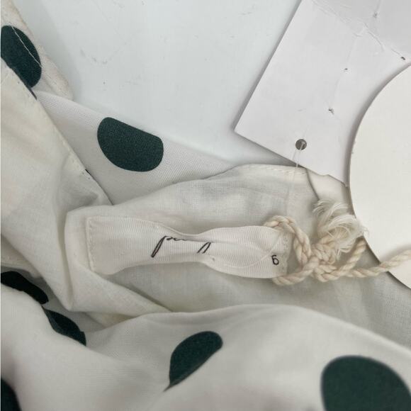 PEONY Le Spot Maxi Skirt SZ 2 Green Polka Dot Thigh High Slit eco-Conscious NWT - Picture 8 of 15